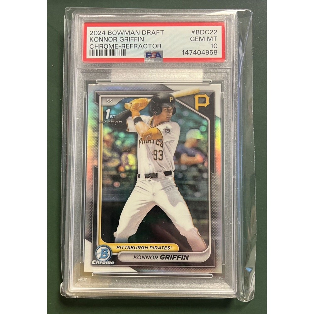 Konnor Griffin 2024 Bowman  #BDC22 Refractor Chrome GEM MT 10 ebay authenticated